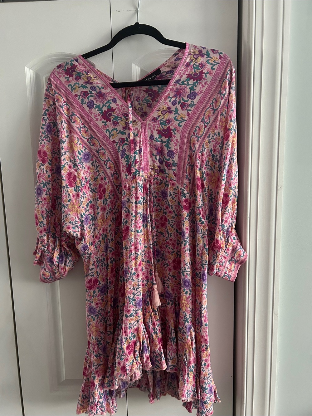 Aakaa Pink Floral Mini Dress